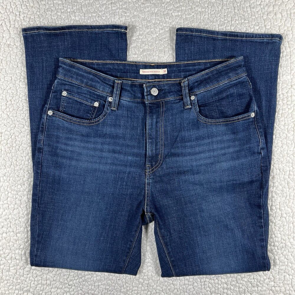 Levi's 725 High Rise Boot‎ Cut Jeans Women's 32 (31x30) Western Boho, Rodeo
